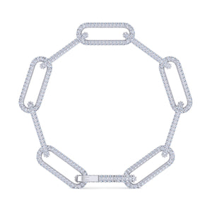 Mic Drop Diamond Paperclip Bracelet